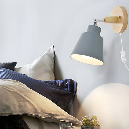 Kleurrijke Houten IJzeren Slaapkamer Wandlamp met Schakelaar