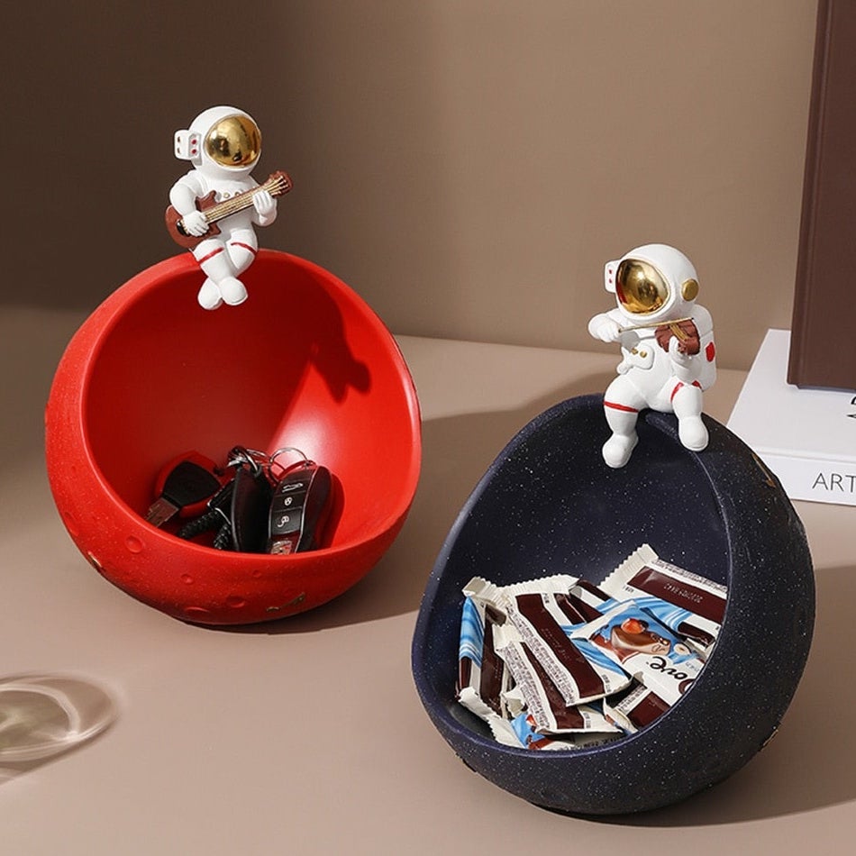Astronaut Muziek Vliegtuig Opbergdoos van Hars – Uniek Decoratief Kunstobject voor Interieur en Cadeau