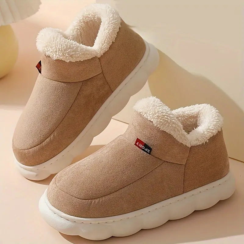 Unisex Huisschoenen - Warme Gevoerde Sloffen en Pantoffels Khaki