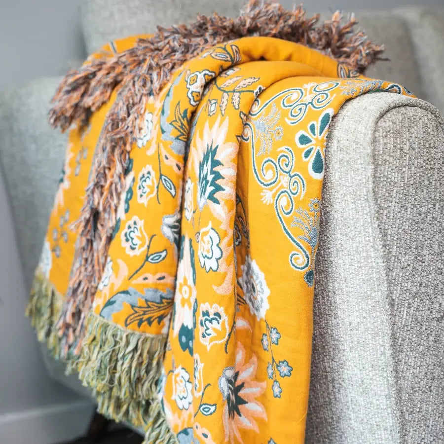 Ownkoti Vintage Dekentje Bloem Sofa Dekking Blankets SEREIN