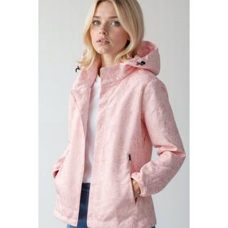 Dames Windbreaker – Lichte Waterdichte Regenjas met Capuchon en Ritssluiting Roze