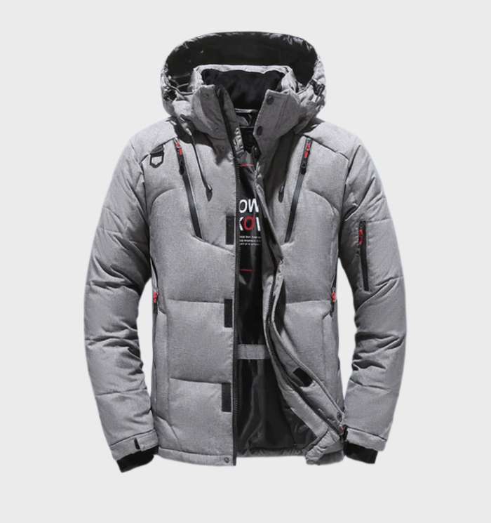 Parka Dik Gevoerde Waterdichte Winddichte Winterjas Fleece Grijs