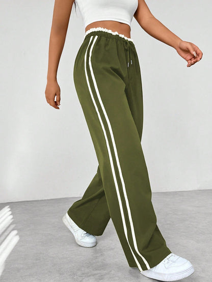 Trendy Sportieve Wide-Leg Broek