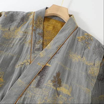 Neutraal Landschap Kimono Katoenen Pyjama Set