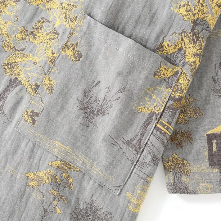 Neutraal Landschap Kimono Katoenen Pyjama Set