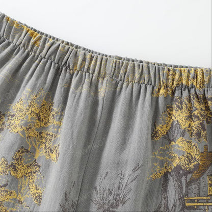 Neutraal Landschap Kimono Katoenen Pyjama Set