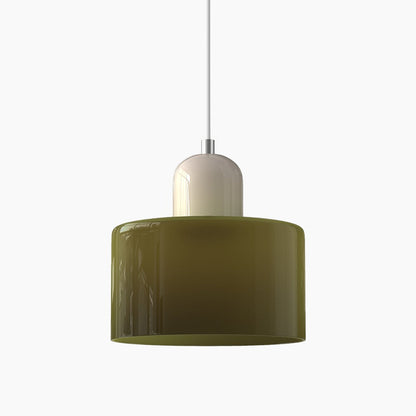 Kleine Glas-Pendelleuchte - LED, Glas/Metall, Max 12W, Drukknop, E27, CE/UL Gecertificeerd, Moderne Elegant Groen Beige