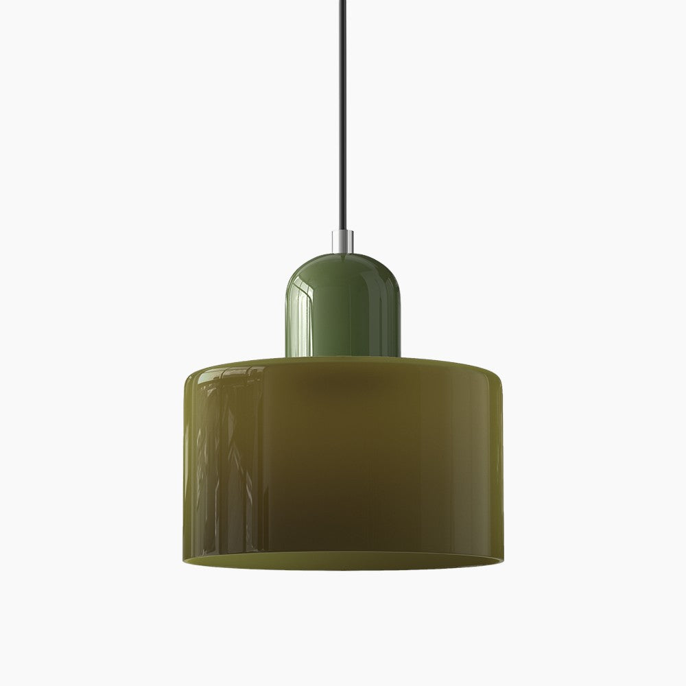Kleine Glas-Pendelleuchte - LED, Glas/Metall, Max 12W, Drukknop, E27, CE/UL Gecertificeerd, Moderne Elegant Groen Groen
