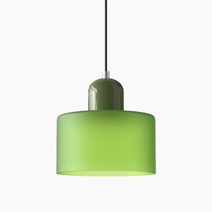Kleine Glas-Pendelleuchte - LED, Glas/Metall, Max 12W, Drukknop, E27, CE/UL Gecertificeerd, Moderne Elegant Gematteerd groen Groen