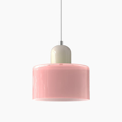 Kleine Glas-Pendelleuchte - LED, Glas/Metall, Max 12W, Drukknop, E27, CE/UL Gecertificeerd, Moderne Elegant Roze Beige
