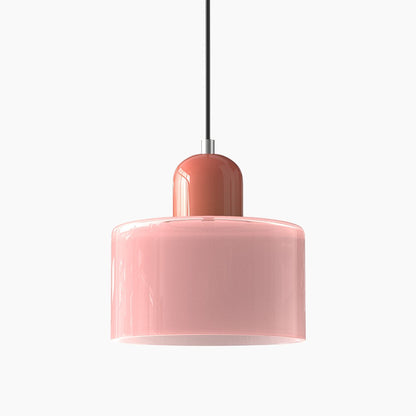 Kleine Glas-Pendelleuchte - LED, Glas/Metall, Max 12W, Drukknop, E27, CE/UL Gecertificeerd, Moderne Elegant Roze Roze