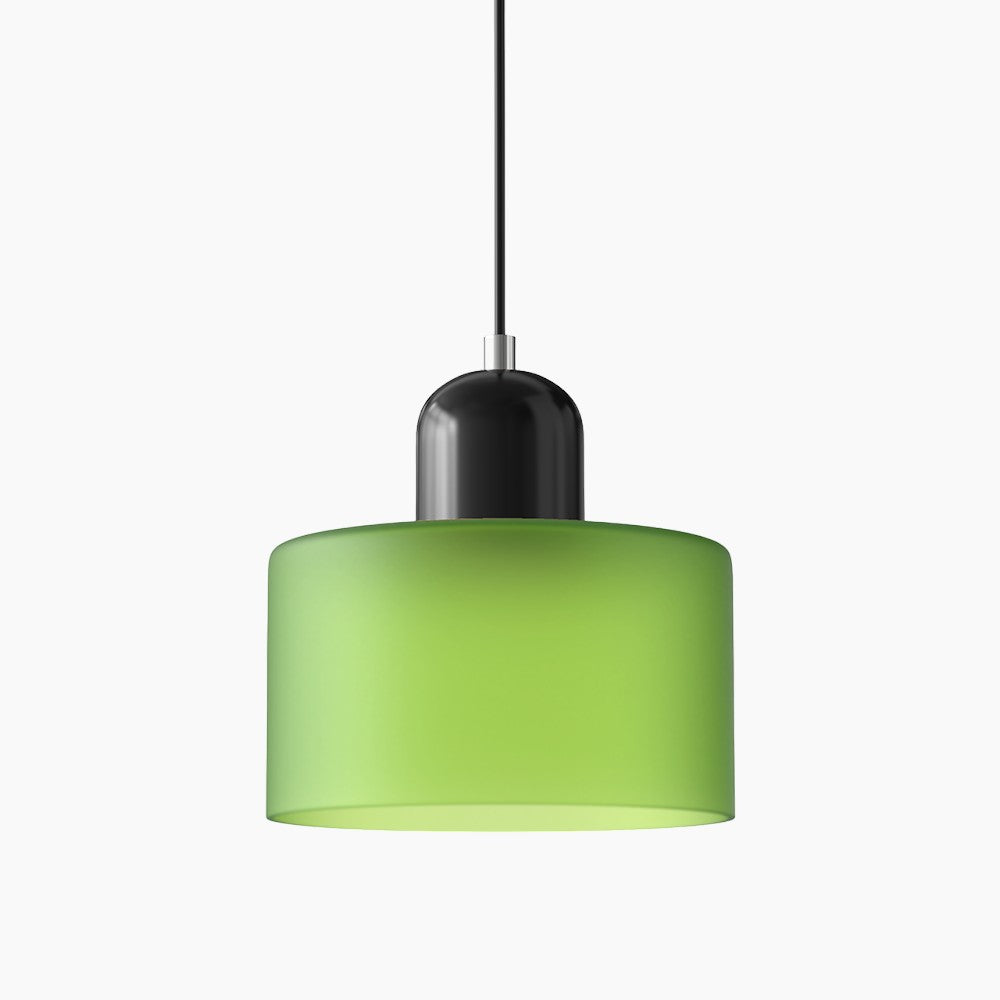 Kleine Glas-Pendelleuchte - LED, Glas/Metall, Max 12W, Drukknop, E27, CE/UL Gecertificeerd, Moderne Elegant Gematteerd groen Zwart