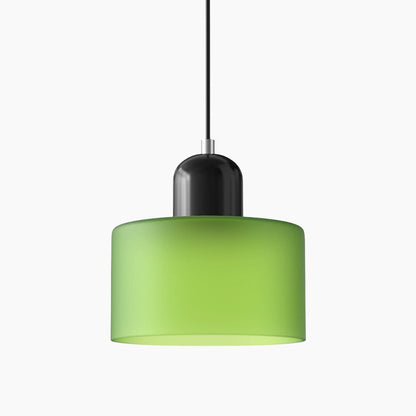 Kleine Glas-Pendelleuchte - LED, Glas/Metall, Max 12W, Drukknop, E27, CE/UL Gecertificeerd, Moderne Elegant Gematteerd groen Zwart