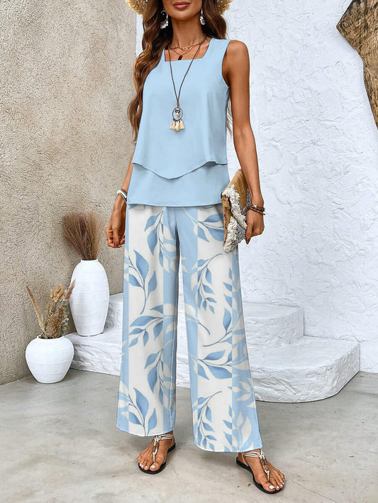 Averie | Serenity Twee-Delige Set voor Moeiteloze Elegantie Blauw (Bijna uitverkocht)