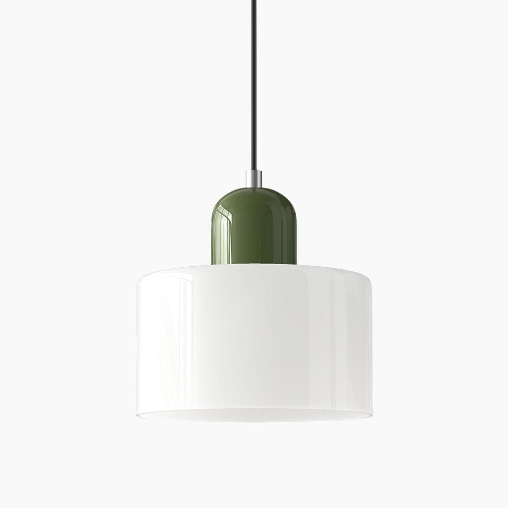 Kleine Glas-Pendelleuchte - LED, Glas/Metall, Max 12W, Drukknop, E27, CE/UL Gecertificeerd, Moderne Elegant Wit Groen