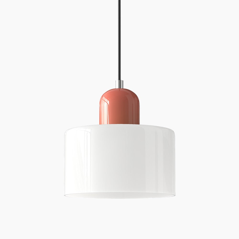 Kleine Glas-Pendelleuchte - LED, Glas/Metall, Max 12W, Drukknop, E27, CE/UL Gecertificeerd, Moderne Elegant Wit Roze