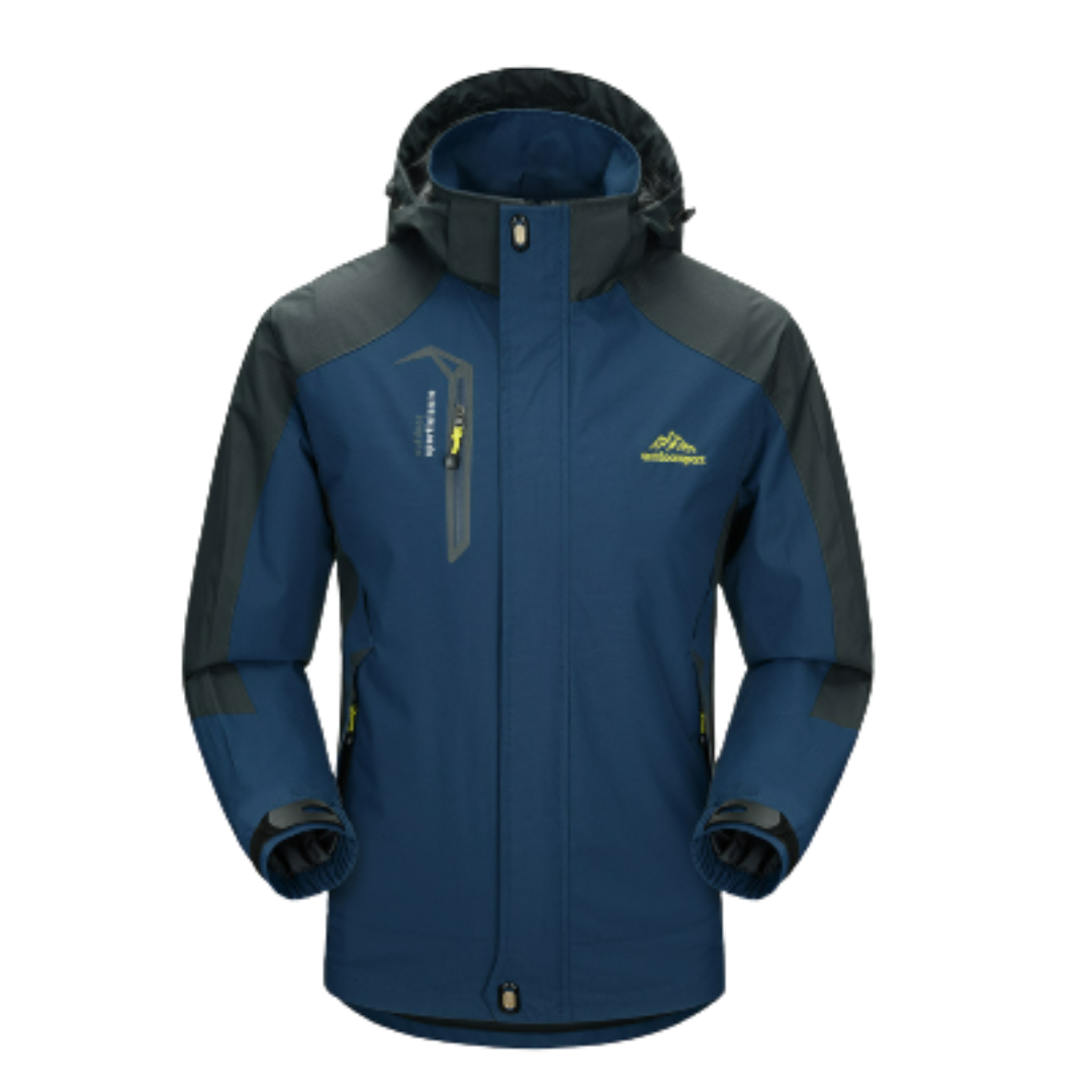 Heren Winterjas – Warme Isolerende Regenjas met Capuchon voor Buitenactiviteiten Donkerblauw