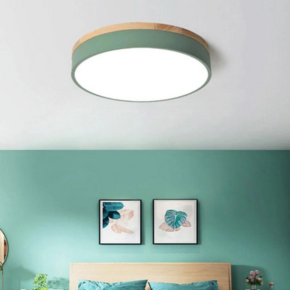 Scandinavische Plafondlamp van Hout en Metaal – Minimalistisch Design voor Slaapkamer en Modern Interieur