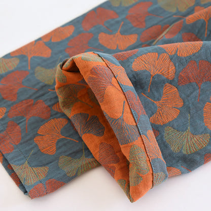 Ginkgo Leaf Knop Katoenen Loungewear Set