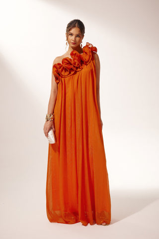 Veloura | One-shoulder Bloemen Maxi Jurk