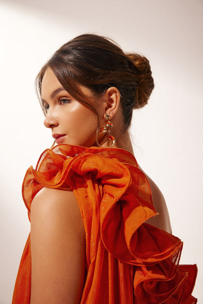 Veloura | One-shoulder Bloemen Maxi Jurk