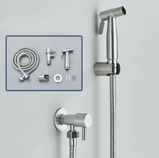 Premium WC Bidet Sprayer Voor Verbeterde Badkamer Hygiëne Geborsteld zilver