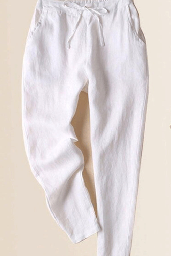 Losse Effen Kleur Alles Combineren Casual Broek Wit