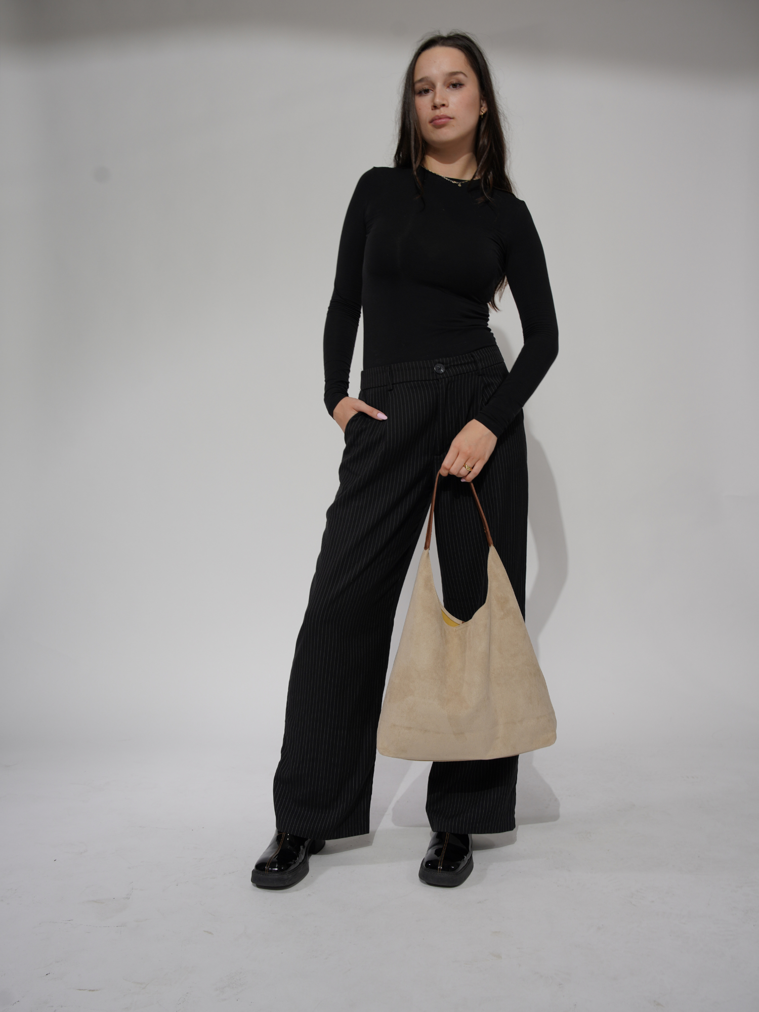 Dagelijkse Leren Tote Van Soepel Leer Zwart Casual Tas