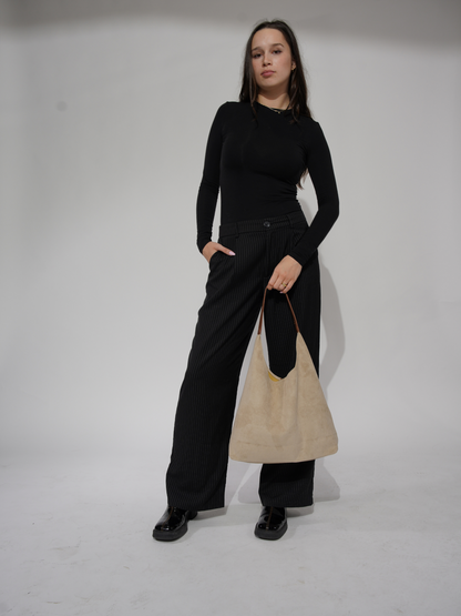 Dagelijkse Leren Tote Van Soepel Leer Zwart Casual Tas