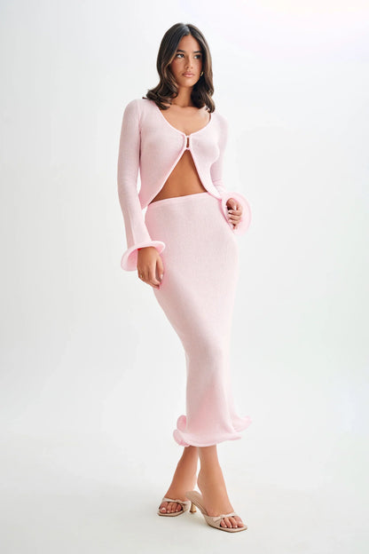 Get On Down Gebreide Top en Rok Set SEREIN Roze S