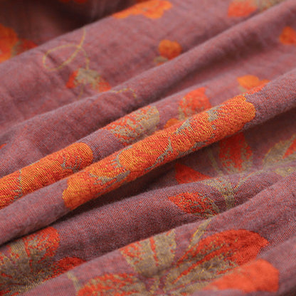 Bloemen Jacquard Katoenen V-Hals Badjas Pyjama