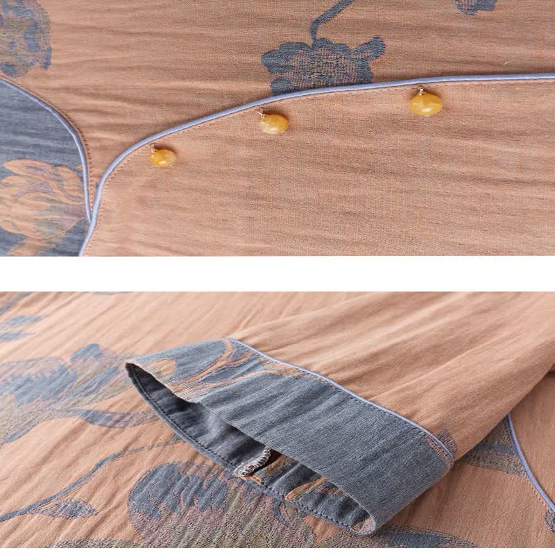 Bloemige Comfy Katoenen Ronde Hals Loungewear Set