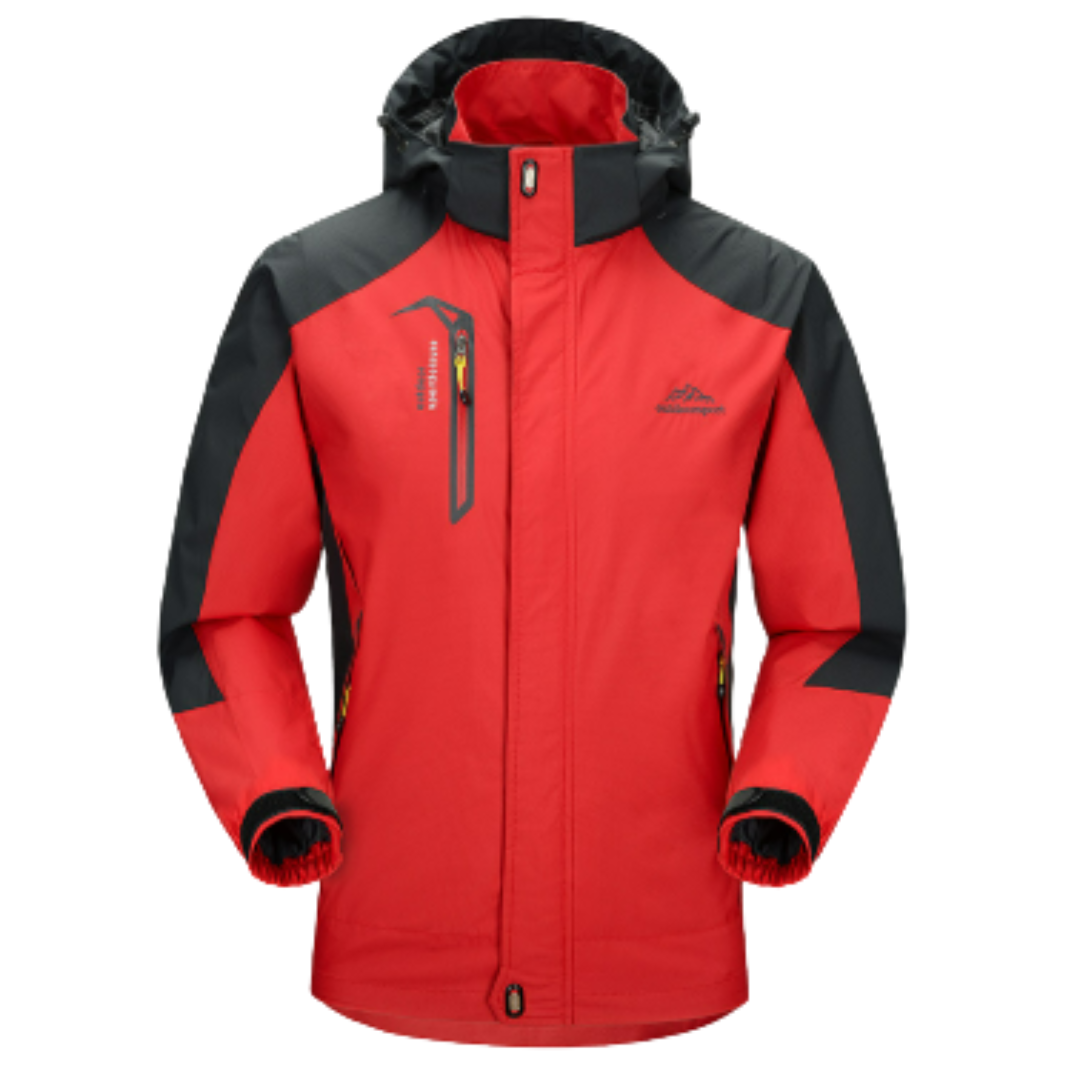 Heren Winterjas – Warme Isolerende Regenjas met Capuchon voor Buitenactiviteiten Rood