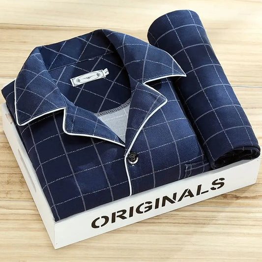 Pyjama set met overhemd en knoopsluiting