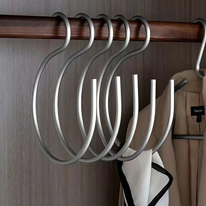 5-Delige Matte S-haak Hanger Organisers van Duurzaam Metaal voor Keuken en Badkamer - Perfect voor Opruimen en Decoratie Zilver