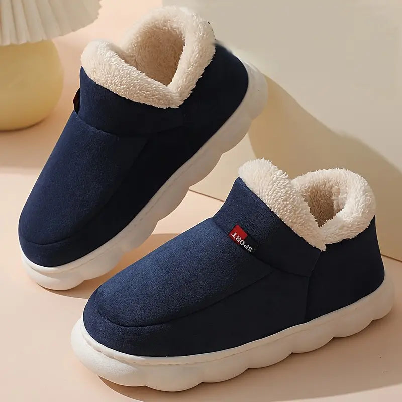 Unisex Huisschoenen - Warme Gevoerde Sloffen en Pantoffels Blauw