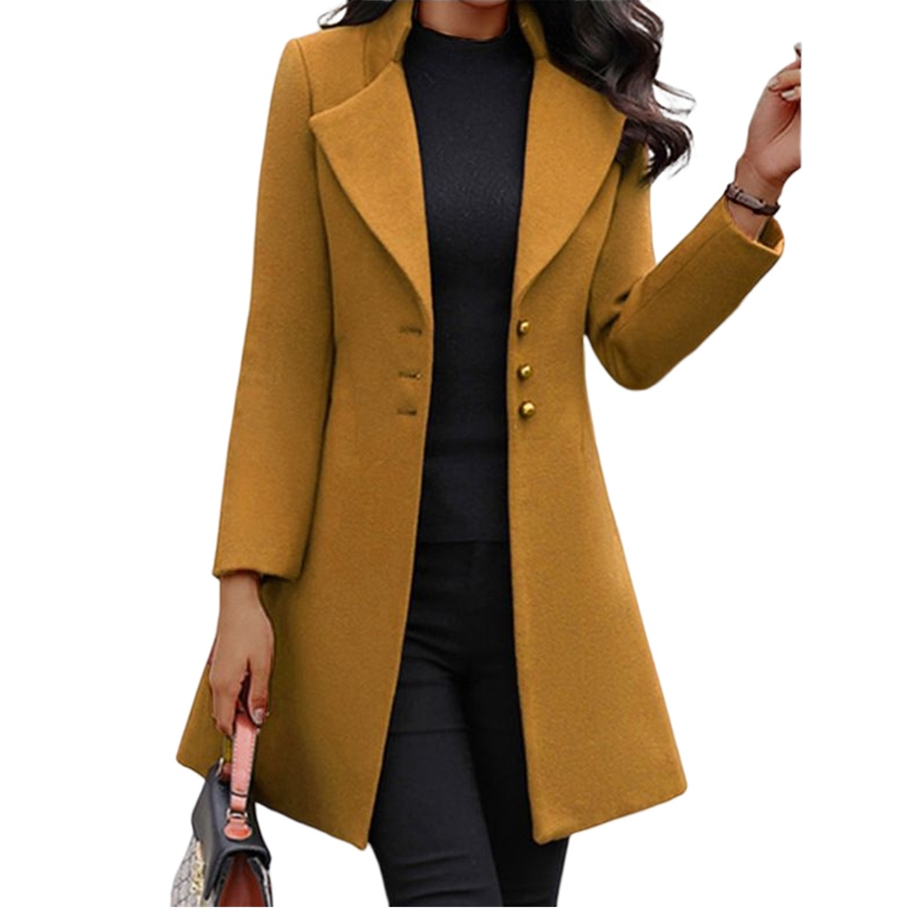 Elegante Trenchcoat Dames Jas Geel