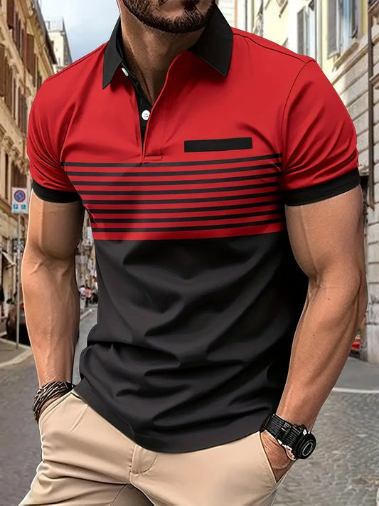 Heren Polo Spierfit Katoen Korte Mouwen Bordeaux
