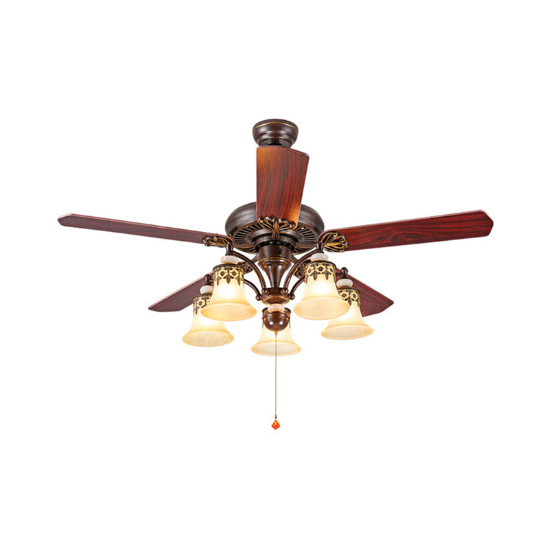 CREATE / WINDSTYLANCE DC Plafondventilator wit met wand- en afstandsbediening, donkere houten bladen, 40 W, stil, 132 cm, 6 snelheden, timer, zomer-winter, dubbele hoogte