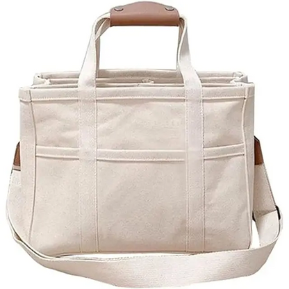 Dames Canvas-tas Canvashandtas Met Veelzijdige Vakken Beige