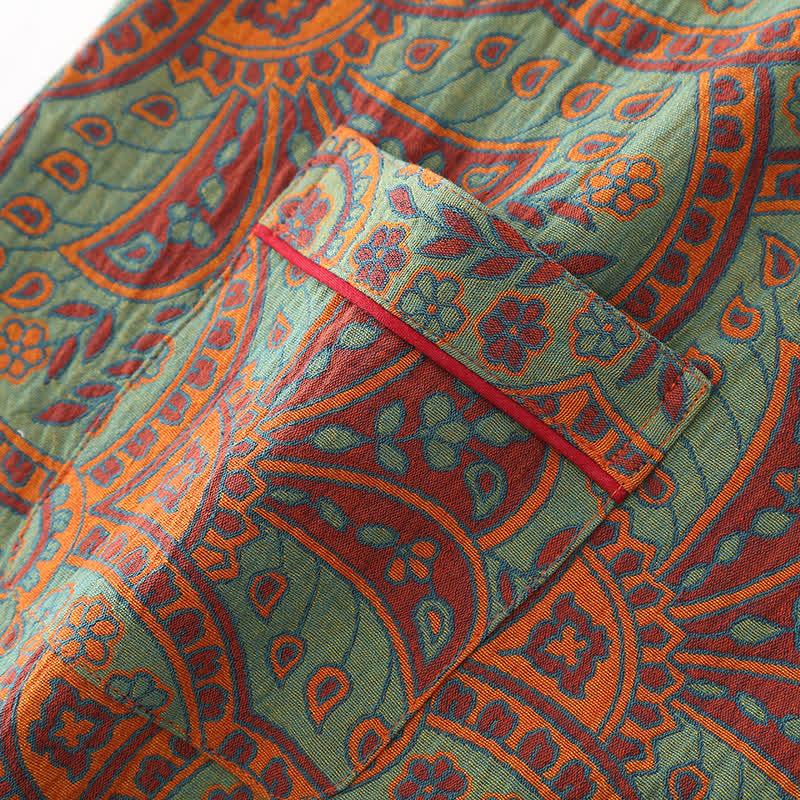 Vintage Jacquard Ronde Hals Loungewear Set