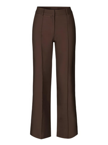 Broek Hoge Taille Dames Wijde Pijp Getailleerd Lang