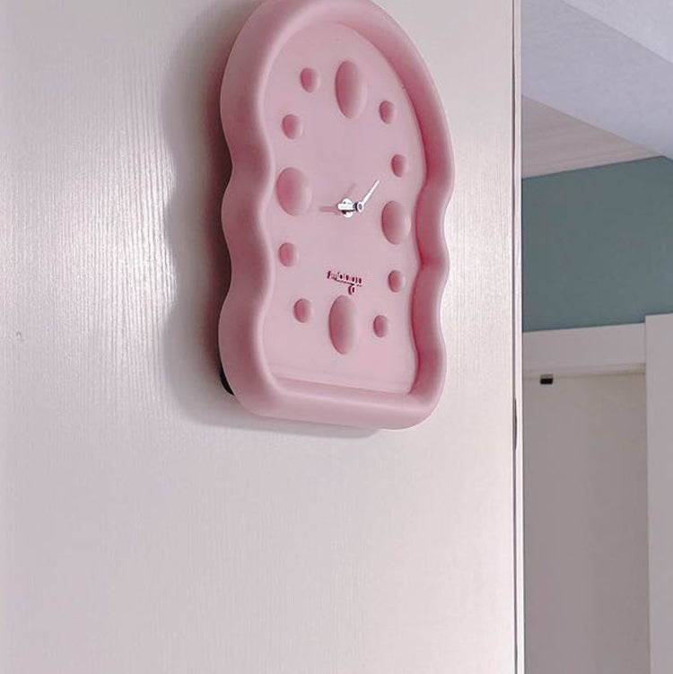 3D Suède Wandklok met Geometrisch Ontwerp 36x26.5cm