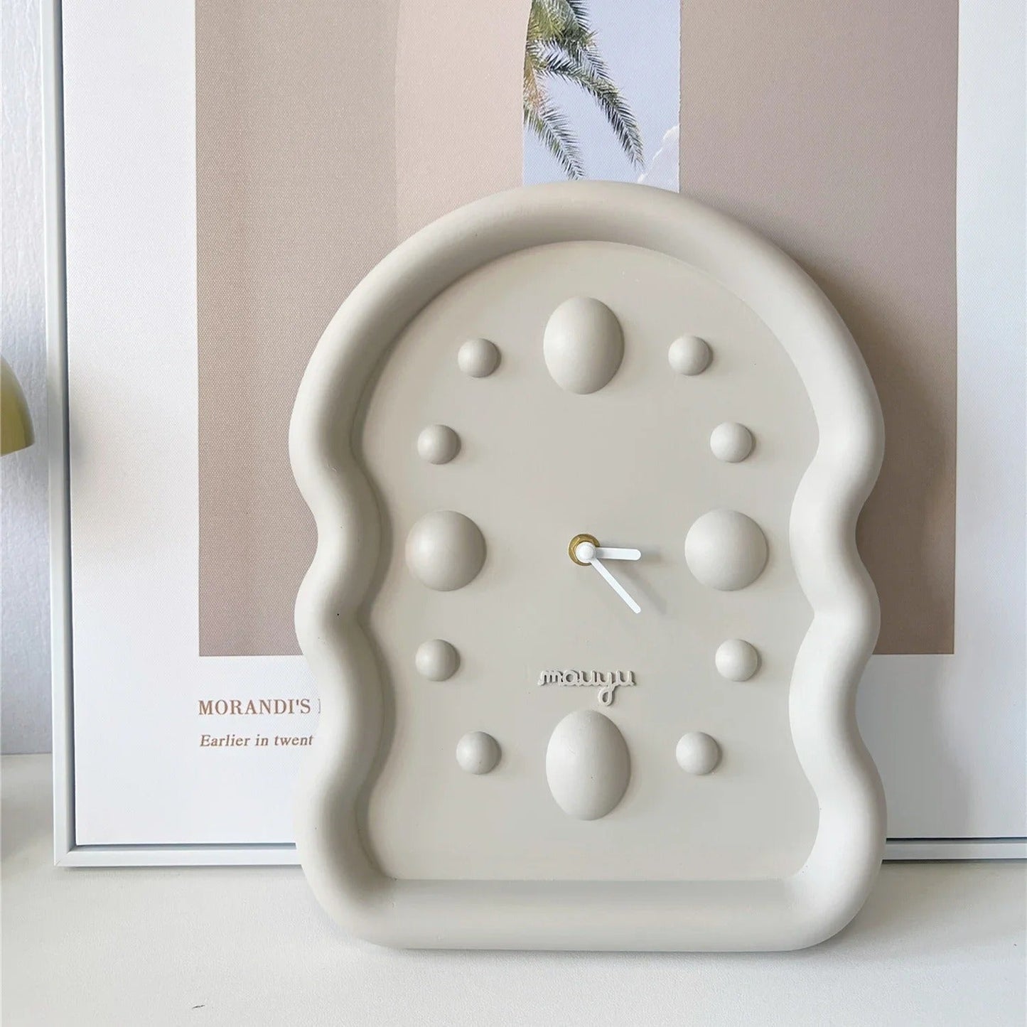 3D Suède Wandklok met Geometrisch Ontwerp 36x26.5cm