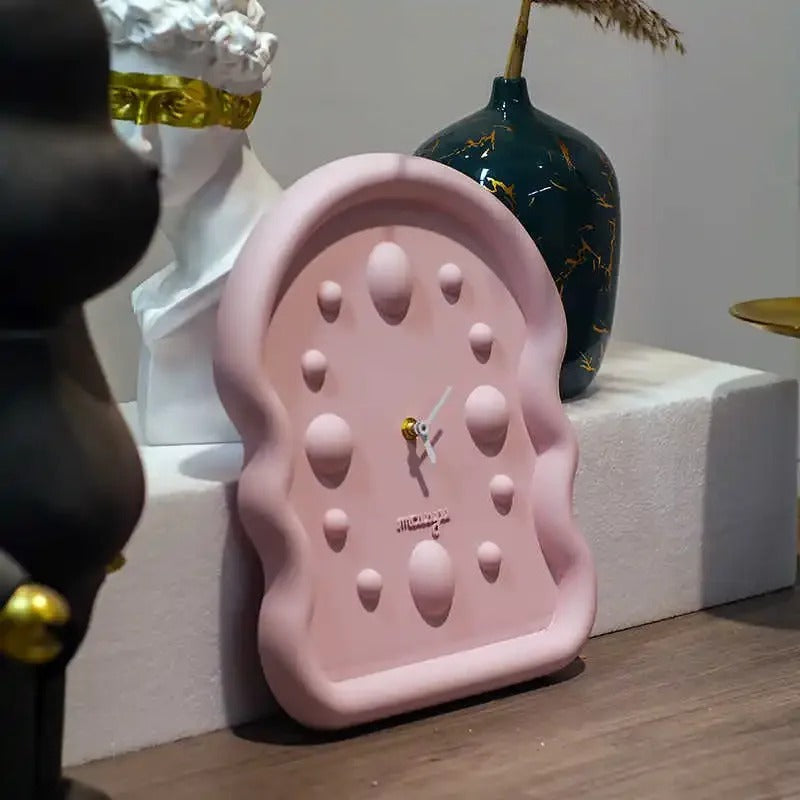 3D Suède Wandklok met Geometrisch Ontwerp 36x26.5cm