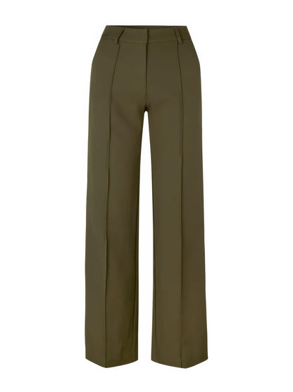 Broek Hoge Taille Dames Wijde Pijp Getailleerd Lang