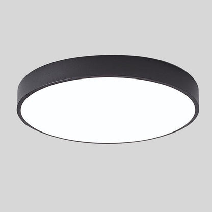 Scandinavische LED Plafondlamp in Cirkelvorm – Houten Plafonniere voor Slaapkamer en Studie, DIA 23 cm en 30 cm Zwart Effen