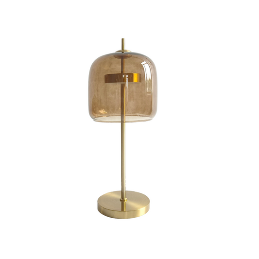 Scandinavische Hanglamp met LED Verlichting voor Gezellige Sfeer – Stijlvol Ontwerp in Metaal en Glas Amber