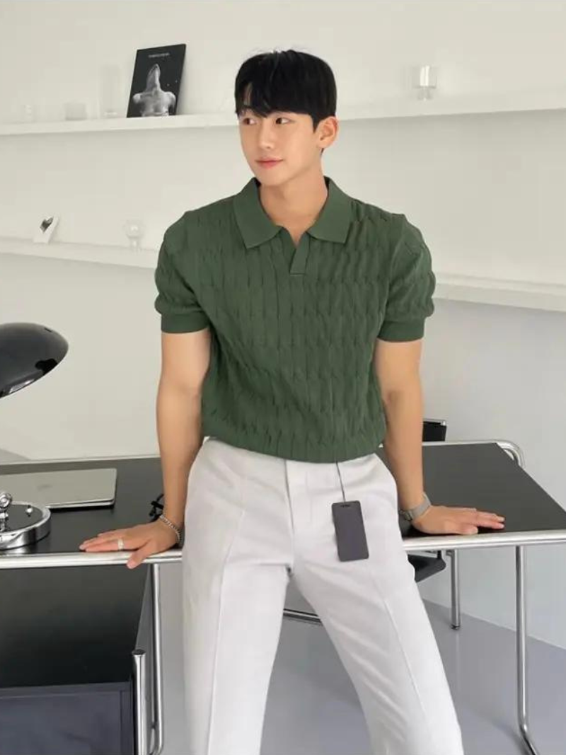Heren Poloshirt Katoen Korte Mouwen Poloshirts SEREIN