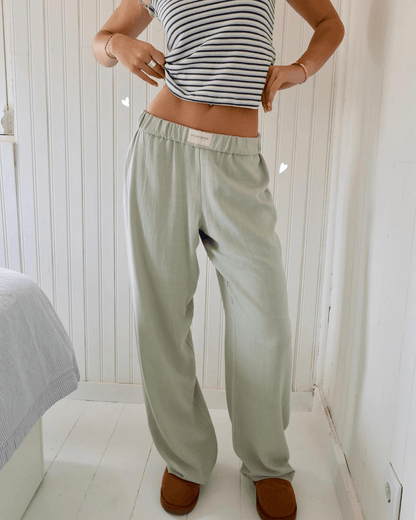 Joggingsbroek Relaxte Pasvorm Elastische Taille Zacht Dames Groen